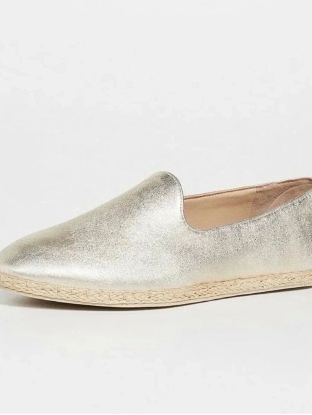 Vince Metallic Gold Slip-On Espadrilles